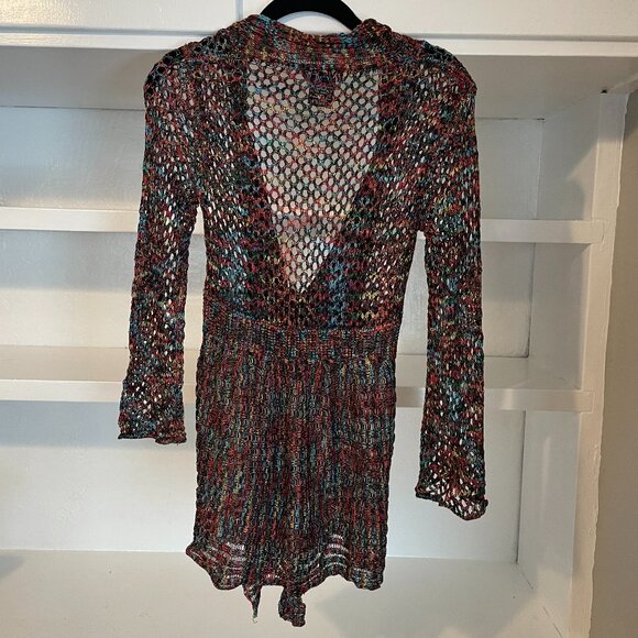 Neslay Paris Multicolor Rainbow Crochet Front Tie Cardigan – Size S/M - Picture 8 of 10